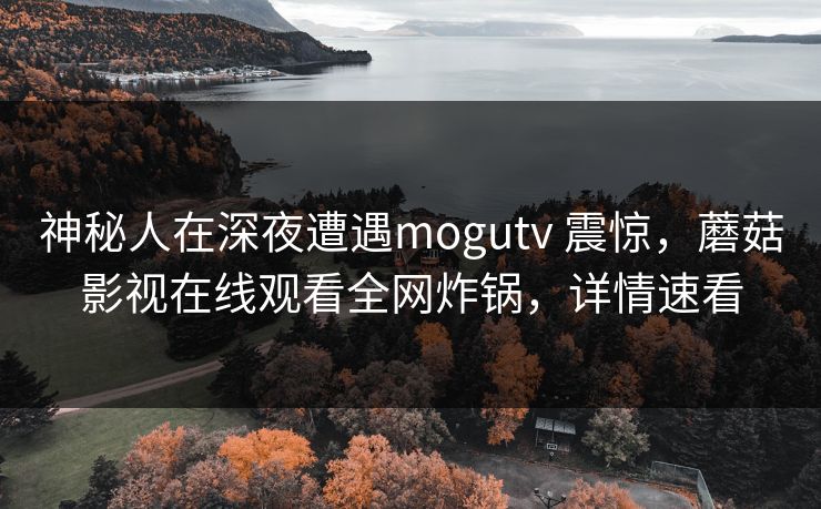 神秘人在深夜遭遇mogutv 震惊，蘑菇影视在线观看全网炸锅，详情速看