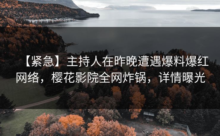 【紧急】主持人在昨晚遭遇爆料爆红网络,樱花影院全网炸锅,详情曝光 【紧急】主持人在昨晚遭遇爆料爆红网络,樱花影院全网炸锅,详情曝光