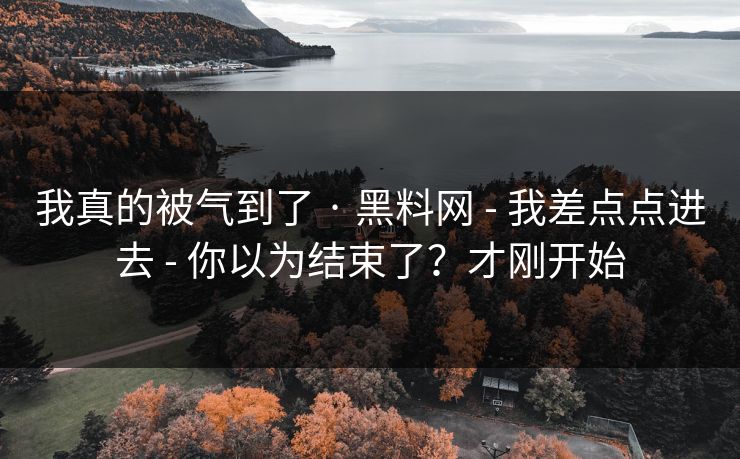 我真的被气到了 · 黑料网 - 我差点点进去 - 你以为结束了？才刚开始